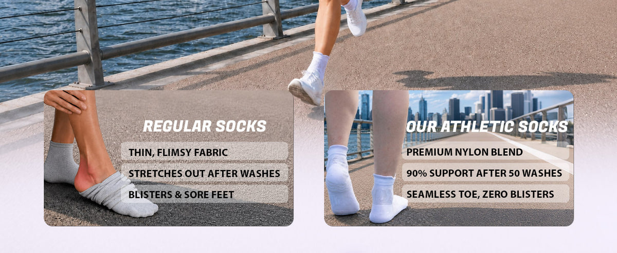 TENYSAF Ankle Running Socks for Women: Light Compression for Arch Surpport