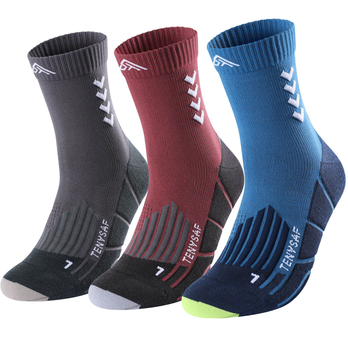 TENYSAF Crew Compression Running Socks: 15-20 mmhg Arch Support Compression