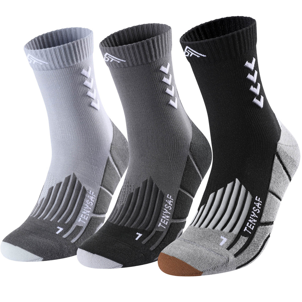 TENYSAF Crew Compression Running Socks: 15-20 mmhg Arch Support Compression