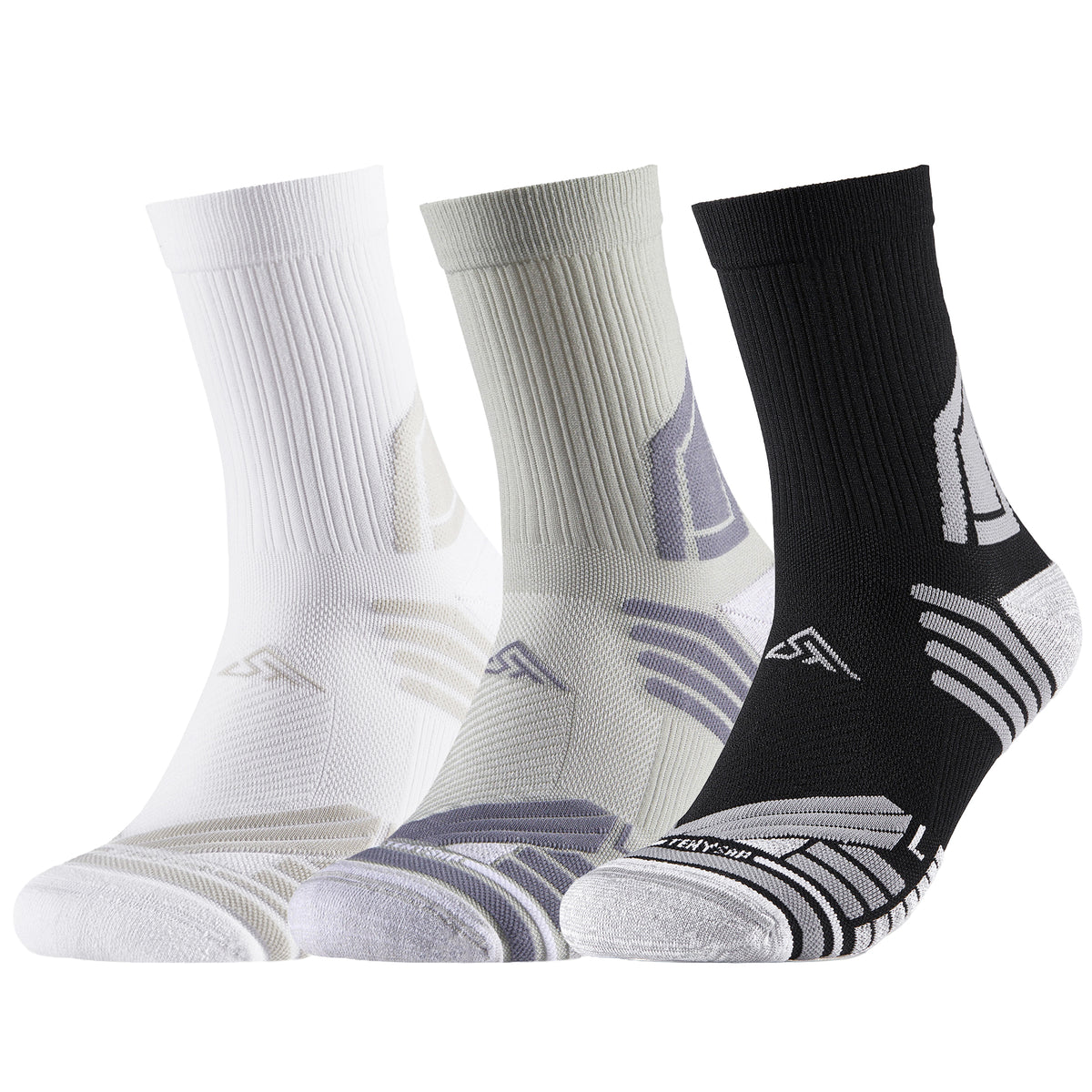 TENYSAF Mens Compression Running Socks: 360° Arch Support Sport Socks