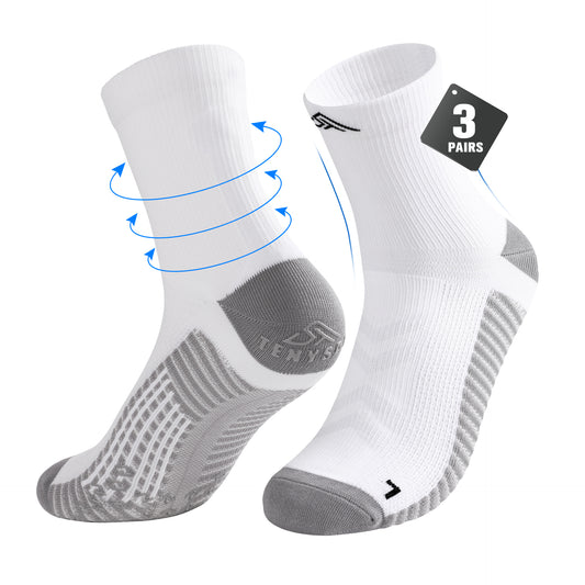 TENYSAF Mens Compression Running Socks: 15-20 mmHg Arch Support Non-Slip