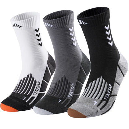 TENYSAF Crew Compression Running Socks: 15-20 mmhg Arch Support Compression