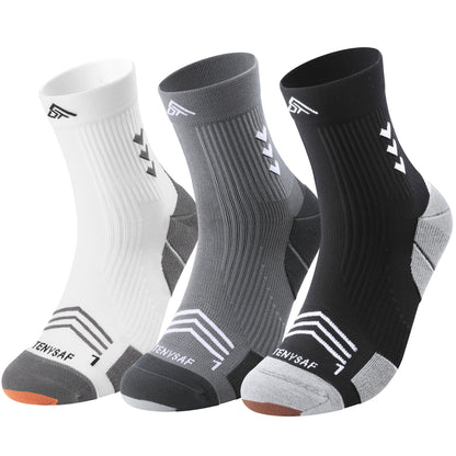 TENYSAF Mens Compression Running Socks: 360° Targeted Support Secure Fit