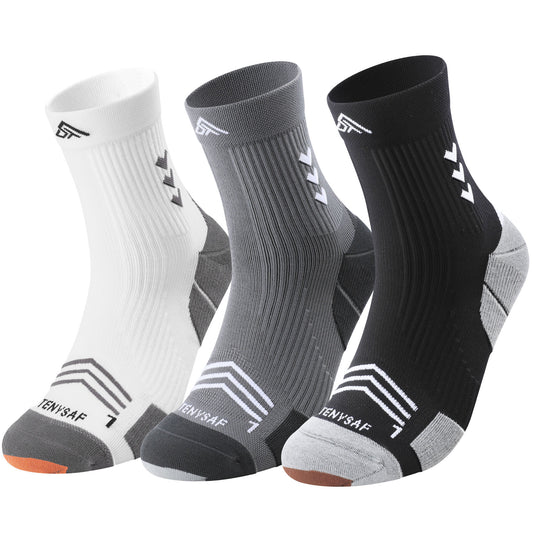 TENYSAF Mens Compression Running Socks: 360° Targeted Support Secure Fit