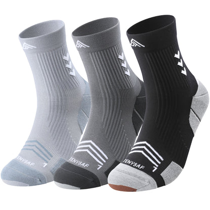 TENYSAF Mens Compression Running Socks: 360° Targeted Support Secure Fit