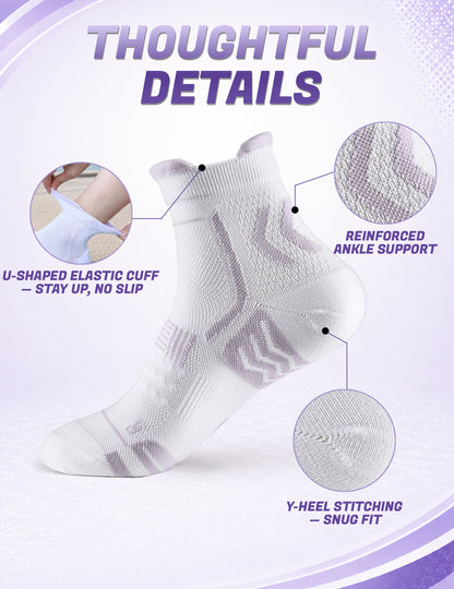 TENYSAF Ankle Running Socks for Women: Light Compression for Arch Surpport
