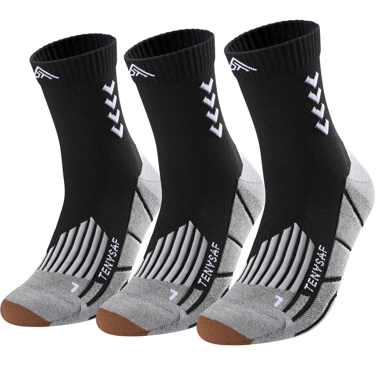 TENYSAF Crew Compression Running Socks: 15-20 mmhg Arch Support Compression