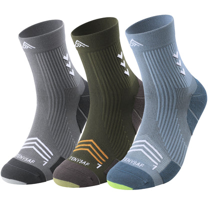 TENYSAF Mens Compression Running Socks: 360° Targeted Support Secure Fit