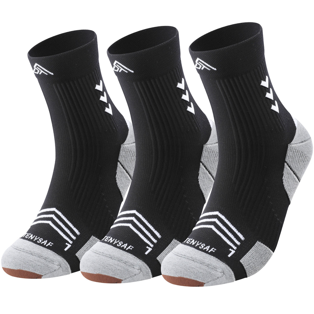 TENYSAF Mens Compression Running Socks: 360° Targeted Support Secure Fit