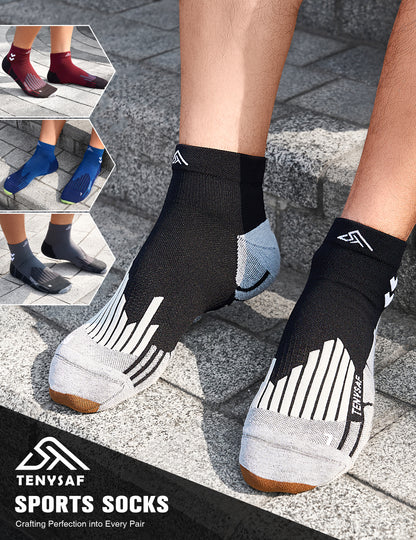 TENYSAF Compression Ankle Running Socks: 360° Target Support for Arch