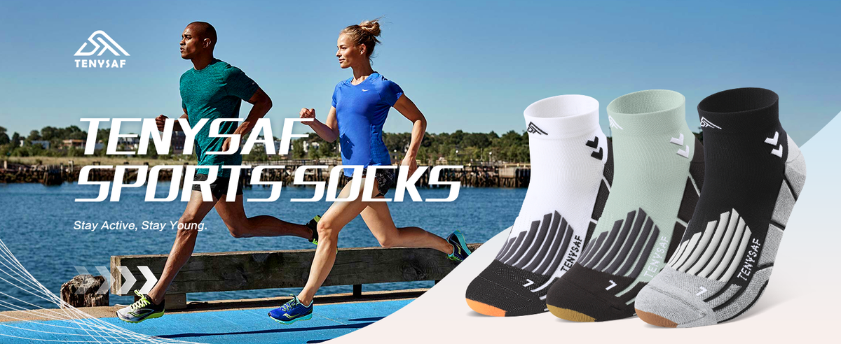 TENYSAF Compression Ankle Running Socks: 360° Target Support for Arch