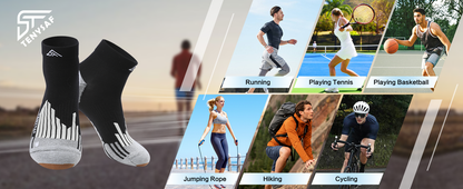 TENYSAF Compression Ankle Running Socks: 360° Target Support for Arch