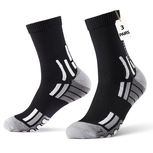TENYSAF Crew Running Socks Men: Arch Support Cushion Compression Socks